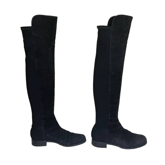 Stuart Weitzman Shoes - Stuart Weitzman 5050 Over The Knee Boots Black Suede Size 7.5